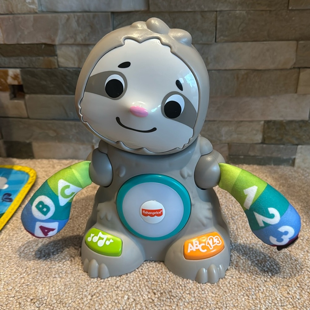 Fisher Price Linkimals Moves Sloth Interactive Baby Toy Music/Lights WORKS!